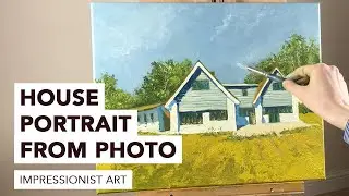 House Portrait Painting from Photo | Impressionism | Oil Painting Timelapse | Andrei Voica Art