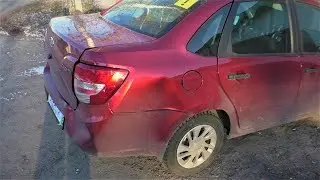 Гранта ремонт крыла тянем лонжерон Нижний Новгород Lada Granta Auto body repair