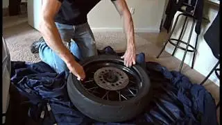 How to change a supermoto tube/tire.