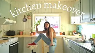 Kitchen makeover on a budget! Farmhouse kitchen in an actual farmhouse