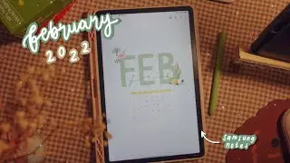february digital bujo with samsung notes on my tab s7!🌿 (free template n stickers)