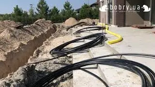 Прокладывание геотермальных контуров для теплового насоса