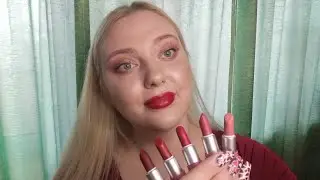 Makeup + lipsticks with Wildberries on the lips. All 5 shades.