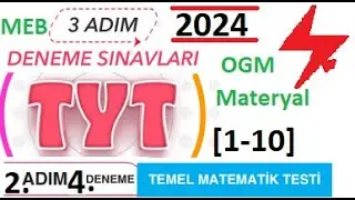 3 Adım Deneme Sınavları | TYT | 2. Adım 4. Deneme | Matematik | Temel Matematik Testi | MEB | 2024