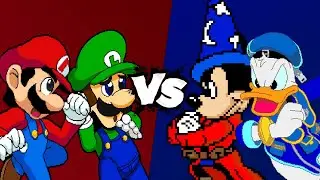 MUGEN Battle - Mario/Luigi vs Wizard Mickey Mouse/Donald Duck