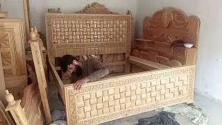 assembling of a king size bed  / bed design // new double bed design// wood working ideas