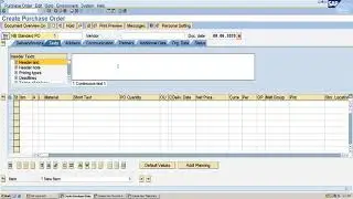 Purchase order creation (ME21N) in SAP for MM