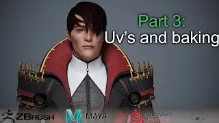Part 3 (UV's and Baking): Vampire 3d character in maya, zbrush, substance painter
