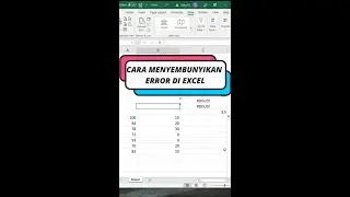 Cara Mengatasi Error DIV/0 di Excel