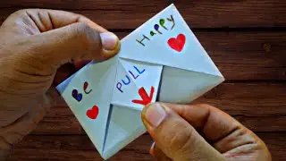 Surprise Message Card - DIY | Pull Tab Origami Envelope Card | Letter Folding Origami