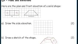 June 2009 Higher Paper 1 (3H) Edexcel Q9 Plans and elevations