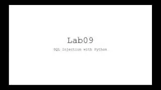 Lesson6 lab sql injection python default