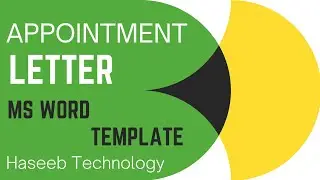How to Create Appointment Letter in MS Word | Appointment Letter | Haseeb Technology