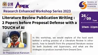 REWS (26 September 2023) - Literature Review Publication Writing : 2 Papers before Proposal Defense