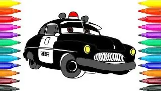 How To Coloring Cars 3 Sheriff Disney Pixar Cars 3 Coloring Pages How To Paint Sheriff Funny Colorin
