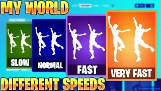 FORTNITE MY WORLD EMOTE AT DIFFERENT SPEEDS! (SLOW, NORMAL, FAST, VERY FAST...) - Ayo & Teo
