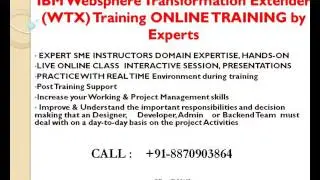 IBM Websphere Transformation Extender WTX Online Training