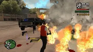 GTA San Andreas Rampage in Countryside Police Department + 6 Star Wanted Level Escape