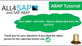 ABAP Tutorial - ALV Grid - How to delete data?