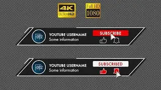 Сustom subscribe button with channel name №2 with sound | 4k, HD