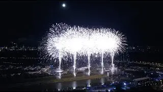 Firework Light Fest 2018 4k Aerial photography closing