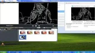 SplitCam Webcam Effect Video White Contours Filter
