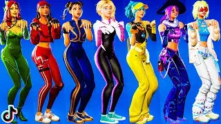 Fortnite Go With The Flow Tiktok Emote Showcase With Top 150+ Thicc Girl Skins 🍑 Trending Dance 😜