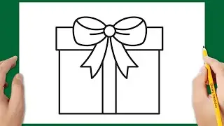 Como desenhar uma caixa de presente de Natal 🎁🎅