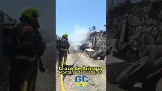 Incendio de un vehículo en un vertedero ilegal en el Cruce de Arinaga #grancanaria #aguimes #arinaga