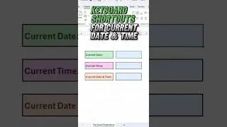 Keyboard Shortcuts for Current Date & Time in Excel 