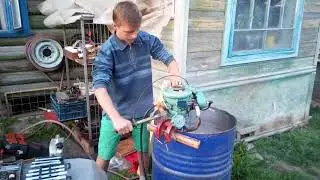 Старт Советского  лодочного мотора Кама.
