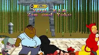 Mugen Zim, Yoko, Homer and Peter vs Dib, Mrs Fanservice, Evil Homer and Giant Chicken