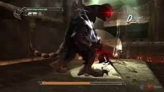 Dante fights a demon with angel wings, very strong.