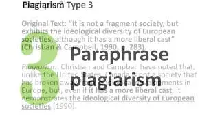 Understanding and Avoiding Plagiarism: Types of Plagiarism