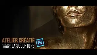 Creative workshop in Photoshop where how to transform a photo into a sculpture