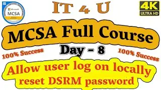 MCSA Full Course Day - 8 How to Sign in with domain user in domain controller & reset DSRM password