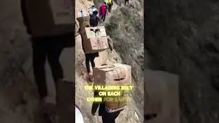 Villagers living on cliffs In China