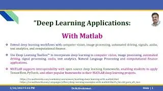 “Deep Learning Applications: With Matlab