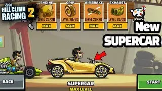 Hill Climb Racing 2 New Vehicle Lambo SUPERCAR Fully Upgraded