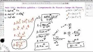 Aula 13.5 - Mecânica quântica - Comprimento e tempo de Planck