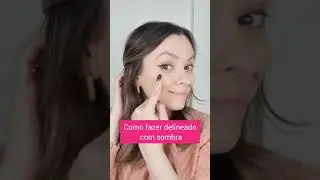 Como fazer delineado com sombra #shorts #delineado #delineadofacil #maquiagem #maquiageminiciante
