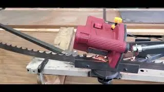Lumber mill band saw sharpener
