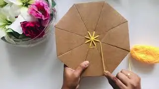 Super Easy Yarn Mandala Weaving on Cardboard || Wall hanging