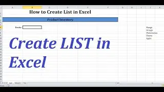 How to Create List in Excel ? (List from other Sheet in Excel)