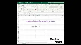 MS Excel Tip 01: Instead of Manually Adjusting Columns