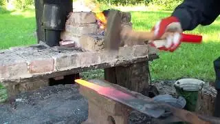 Ковка клинка из тракторной рессоры (65г)