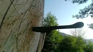 Knife throwing. New no-spin design test.