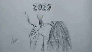 smoking girl 2020 | happy new year