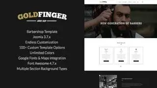 Goldfinger - Barbershop Joomla Template | Themeforest Website Templates and Themes