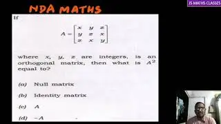NDA MATHS, MATRIX QUESTION